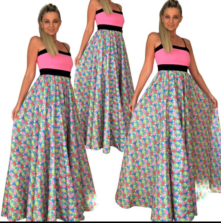 Dlouhé letní šaty BOROS DR-L-FLW02